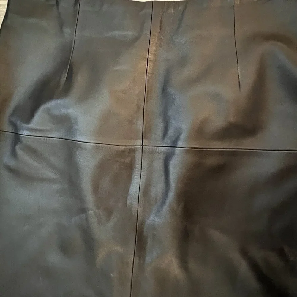Antonio Melani Womens Genuine Leather Pencil Skirt Size Large Black City Evening
